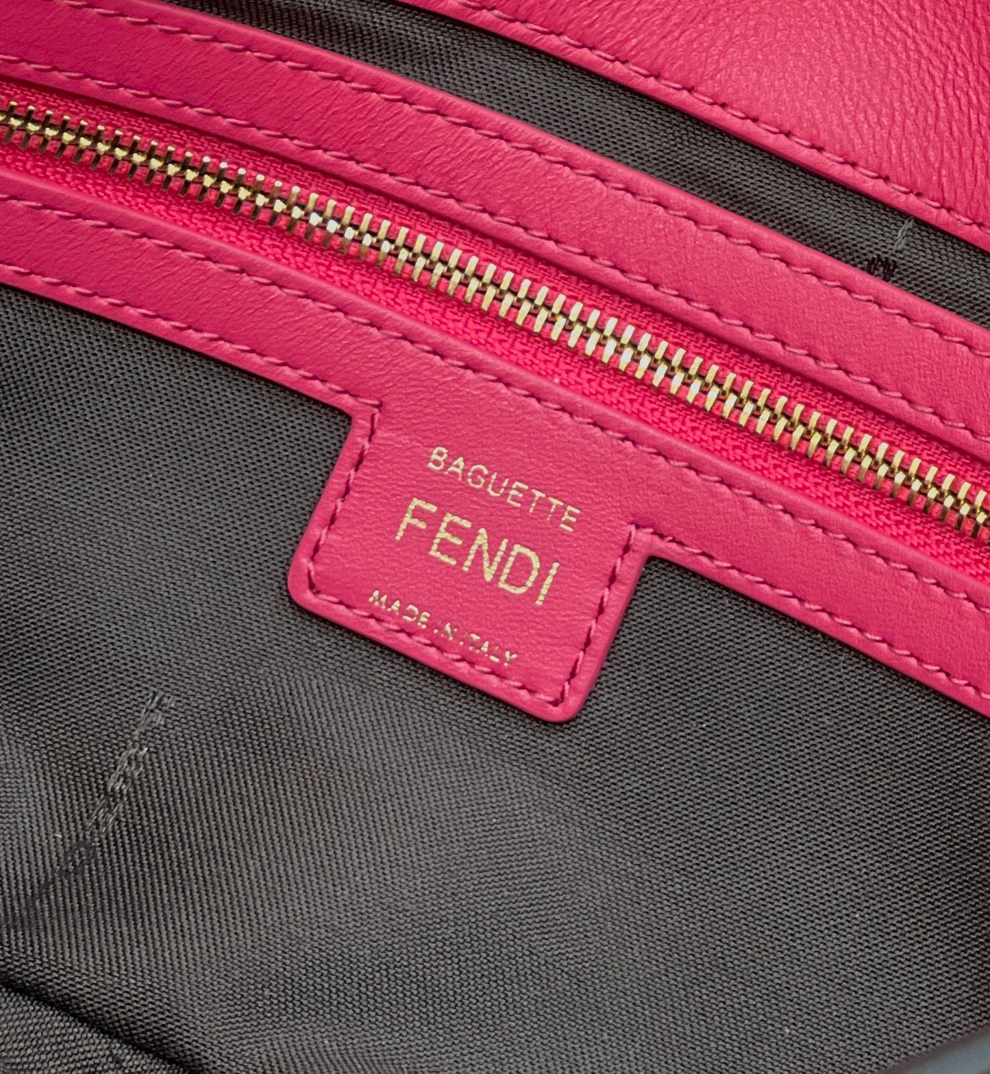 BAGUETTE WITH FF MOTIF 27 IN CERISH PINK SOFT LAMBSKIN GOLD HARDWARE mysite