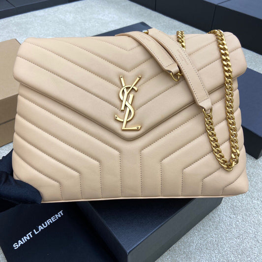 LOULOU MEDIUM 32 CREAM QUILTED LEATHER GOLD HARDWARE mysite