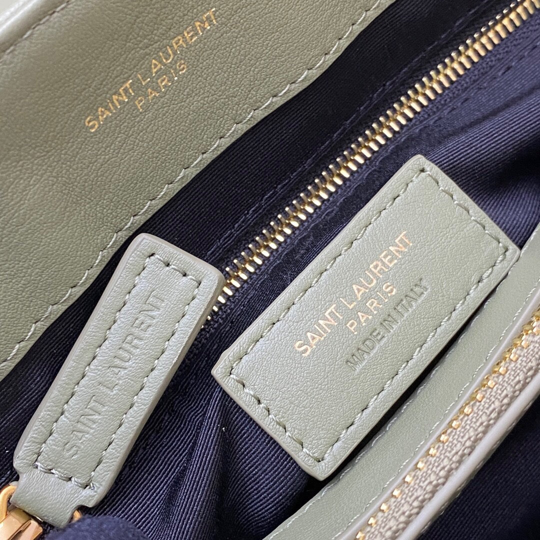 LOULOU MEDIUM 32 KHAKI GREEN QUILTED LEATHER GOLD HARDWARE mysite