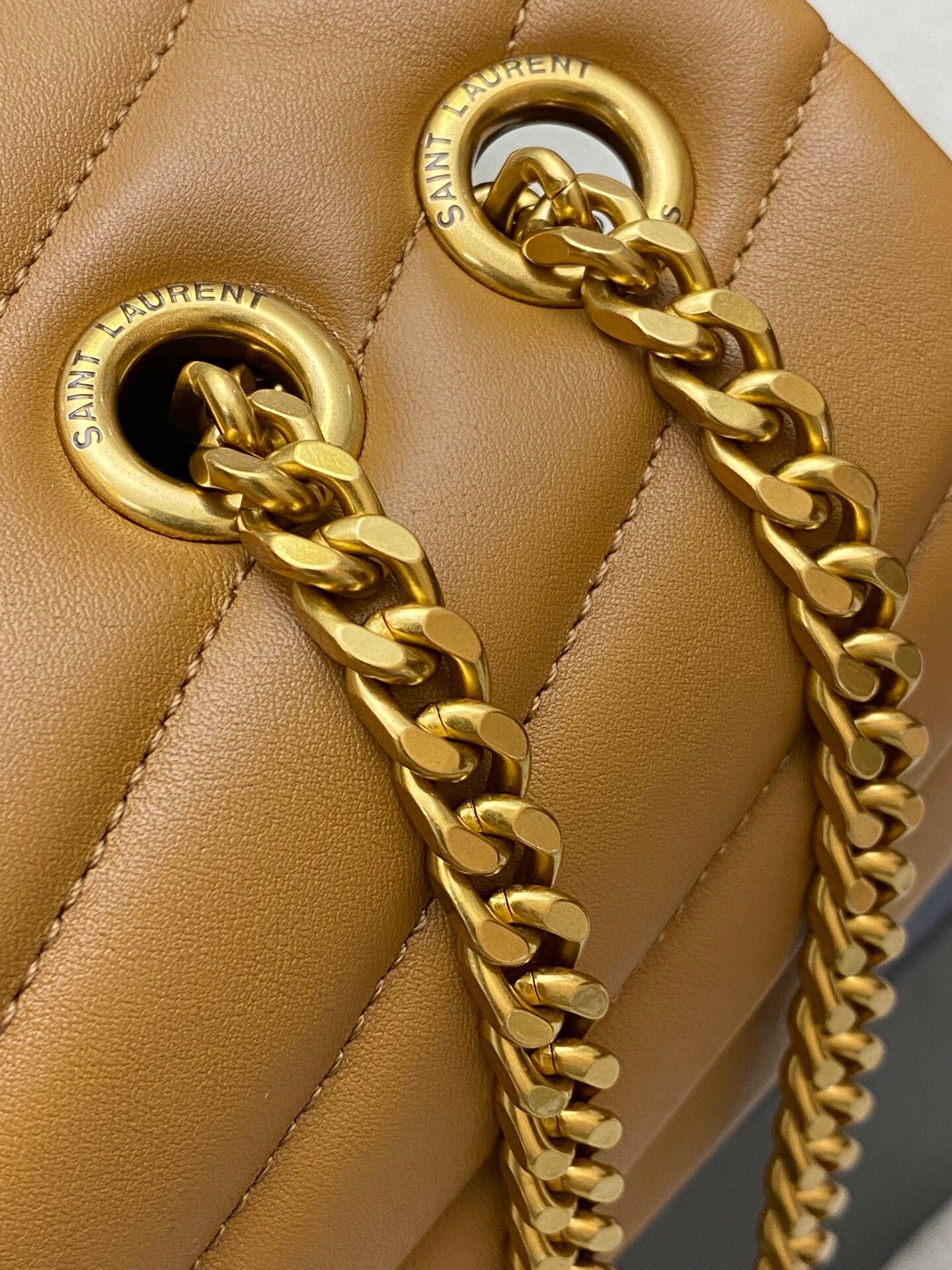 LOULOU MEDIUM 32 BROWN QUILTED LEATHER GOLD HARDWARE mysite