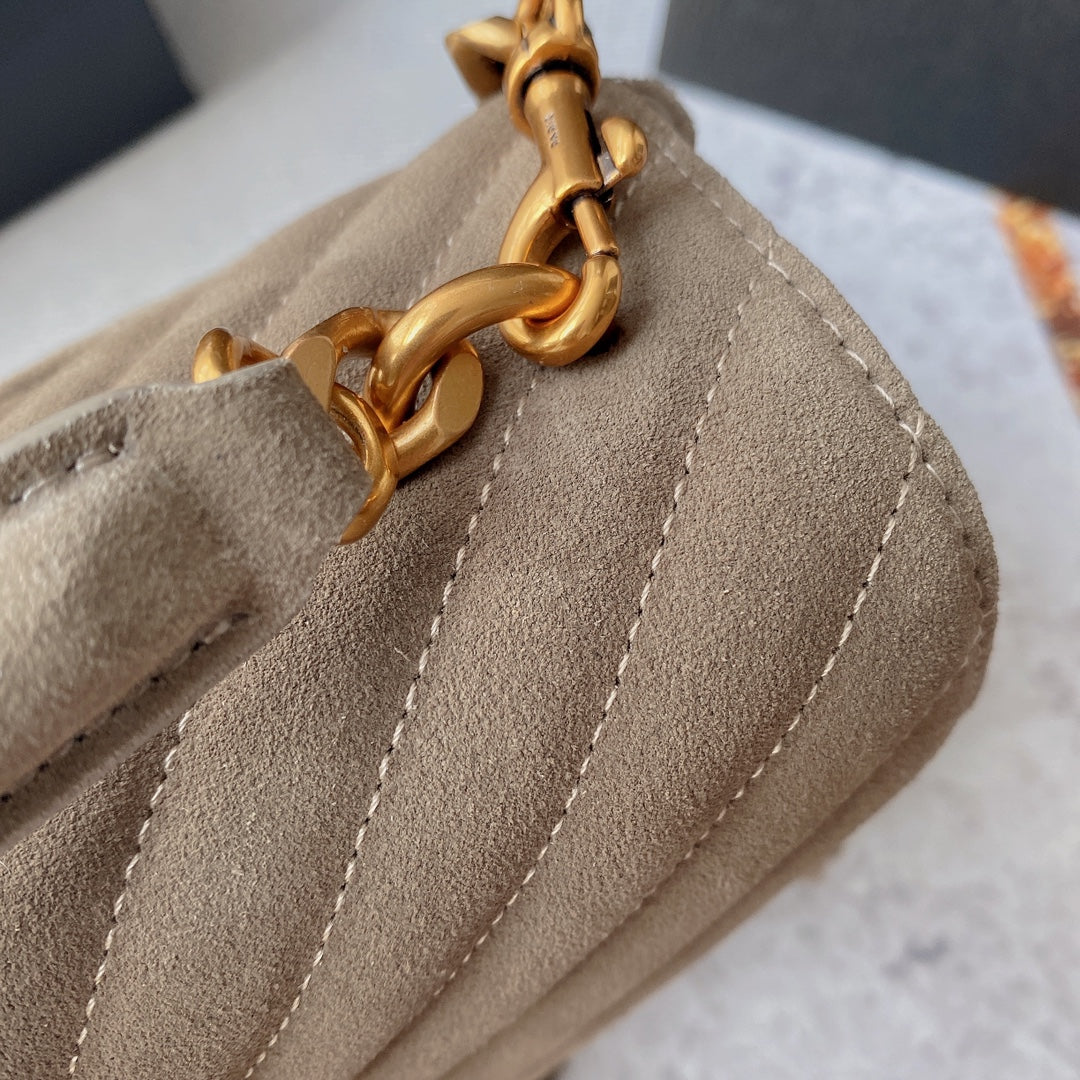 COLLEGE TASSEL 24 IN LIGHT FAWN SUEDE GOLD HARDWARE mysite