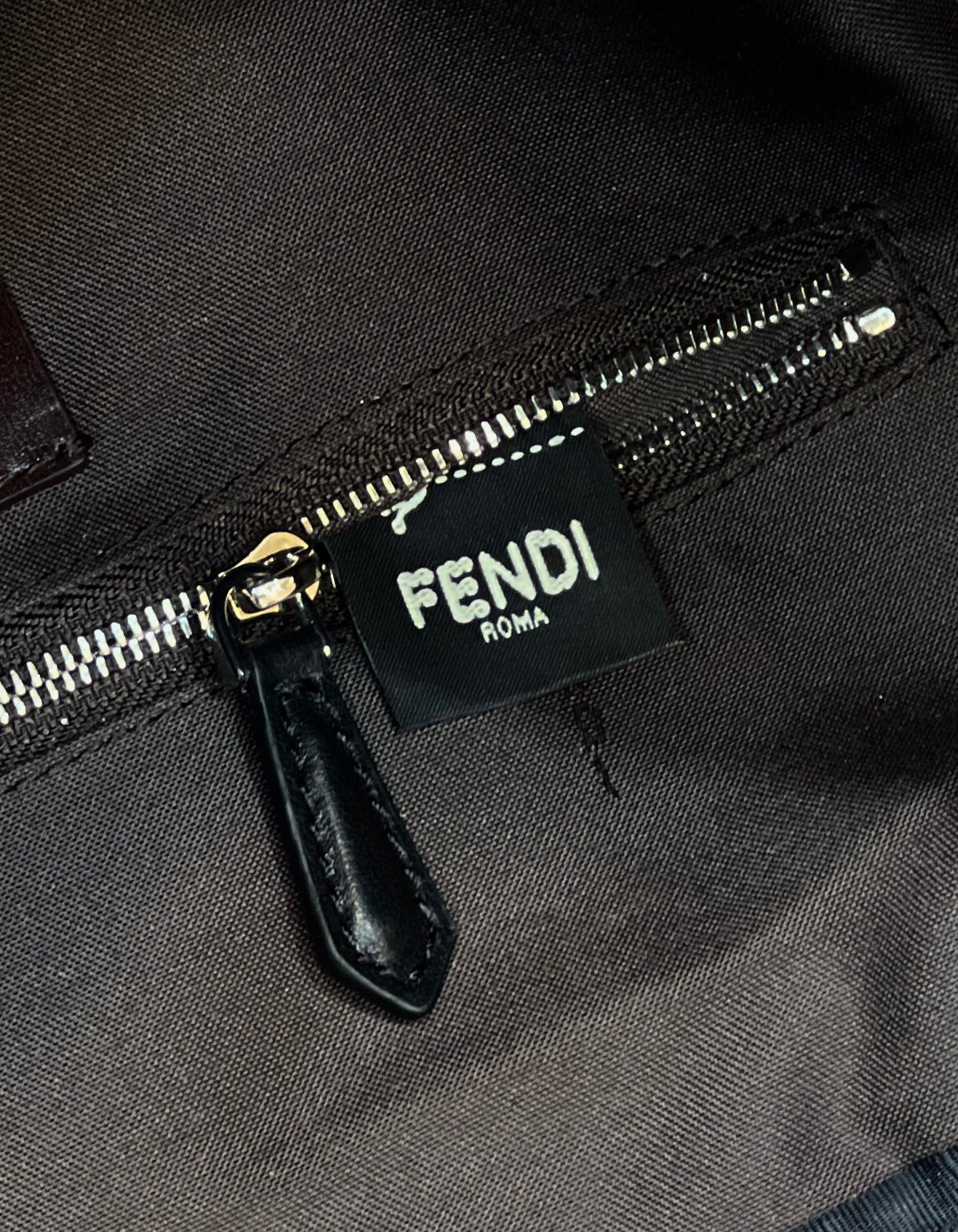 FENDI STRIKE LARGE 46 FF MOCHA BROWN JACQUARD FABRIC BACKPACK mysite
