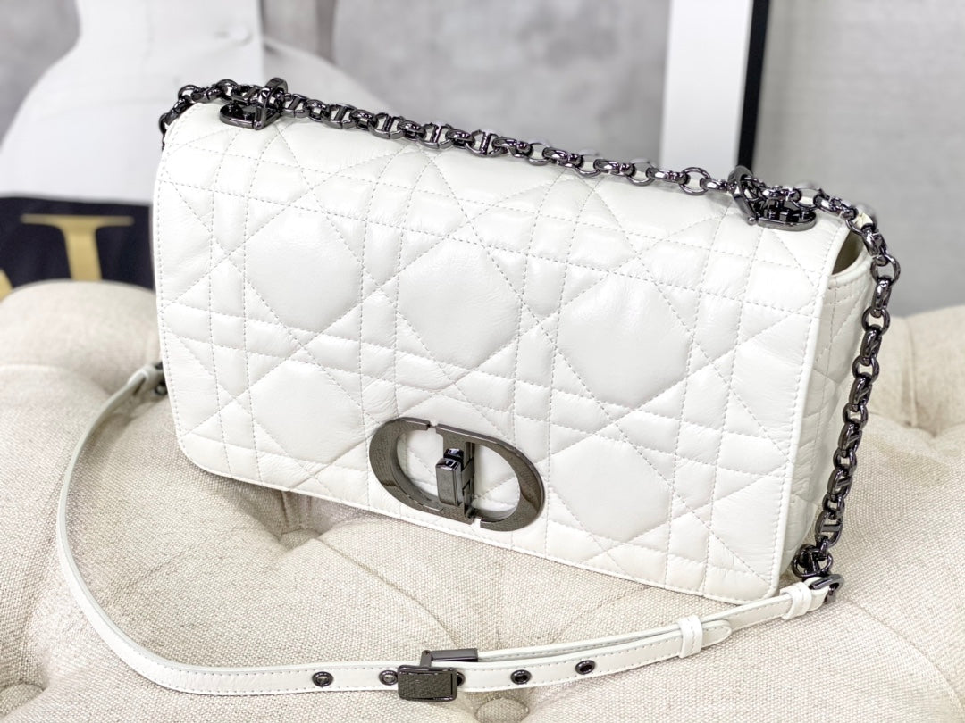 LARGE CARO BAG 28 WHITE CALFSKIN BLACK HARDWARE mysite