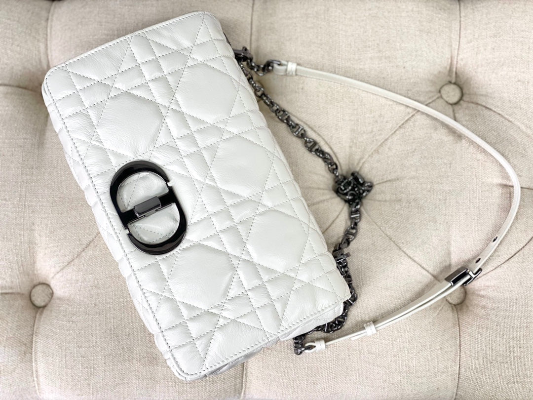 LARGE CARO BAG 28 WHITE CALFSKIN BLACK HARDWARE mysite