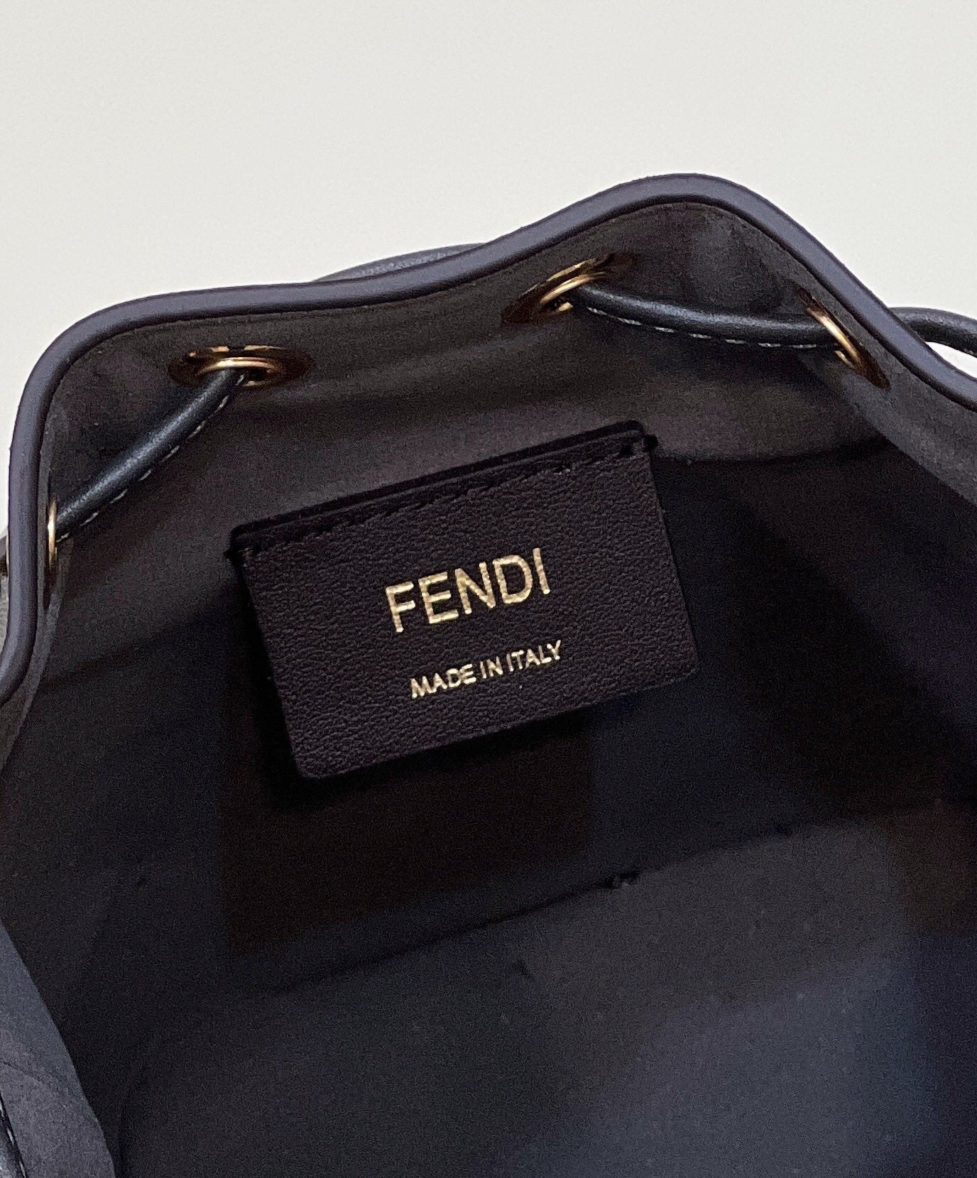 MON TRESOR MINI 18 BAG IN BLACK MIX GREY FF FABRIC WITH GOLD HARDWARE mysite