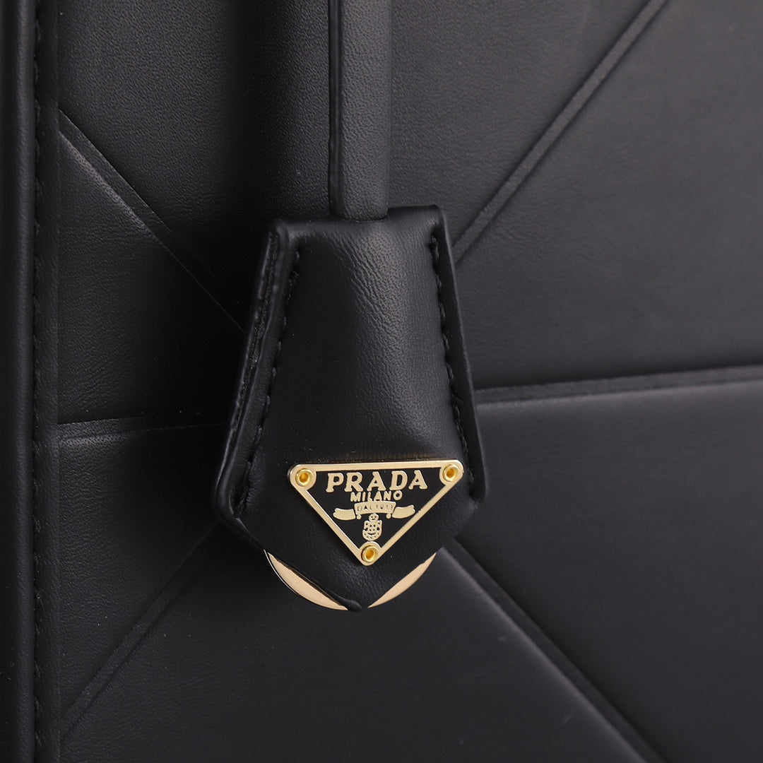 PRA LARGE 39 TOTE IN BLACK CALFSKIN GOLD HARDWARE mysite