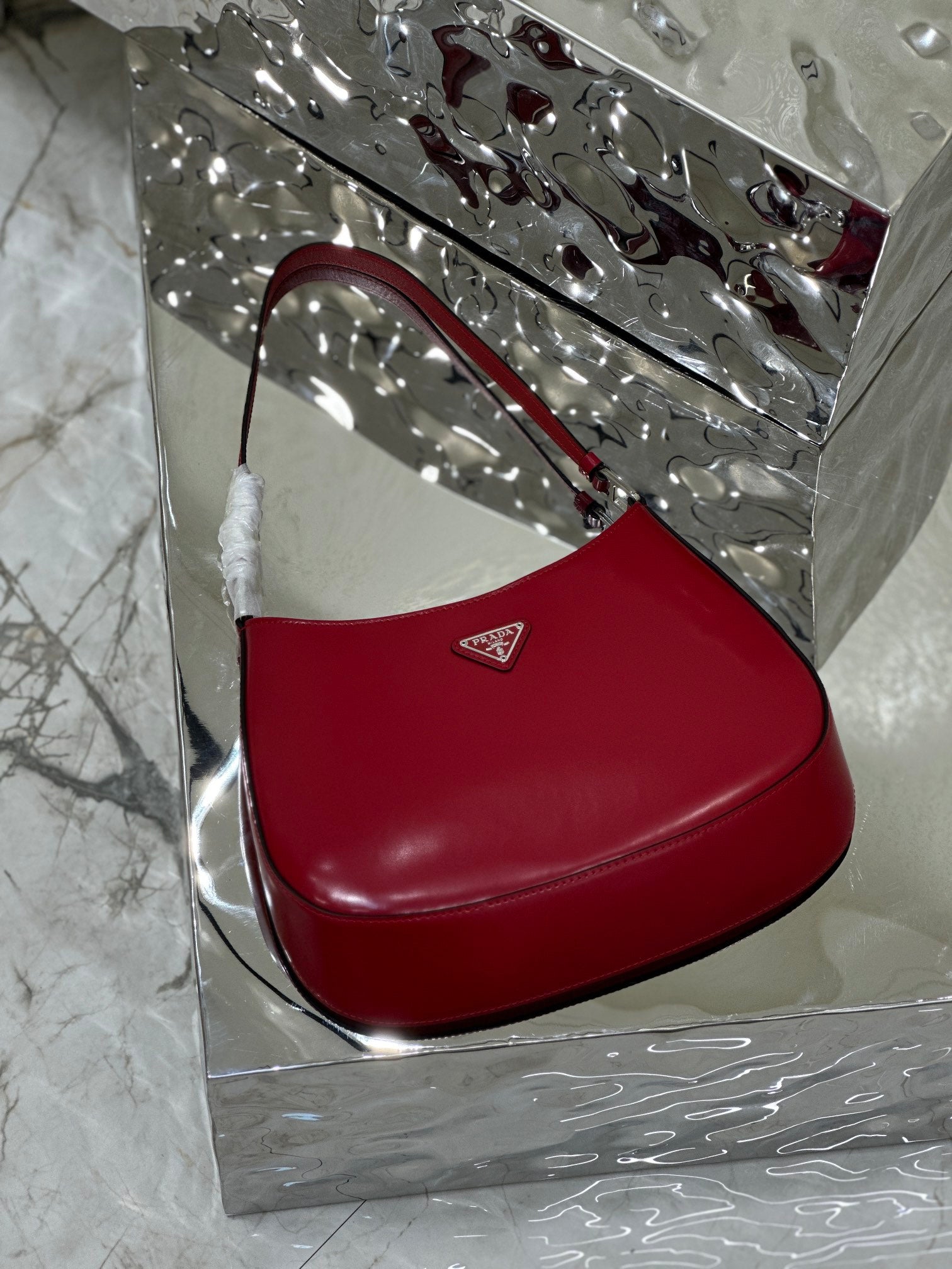 CLEO 27 DARK RED BRUSHED LEATHER SHOULDER BAG mysite