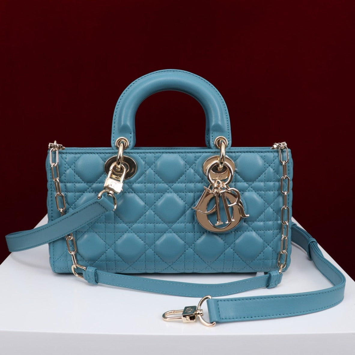 medium lady d-joy 26 cerulean lambskin mysite