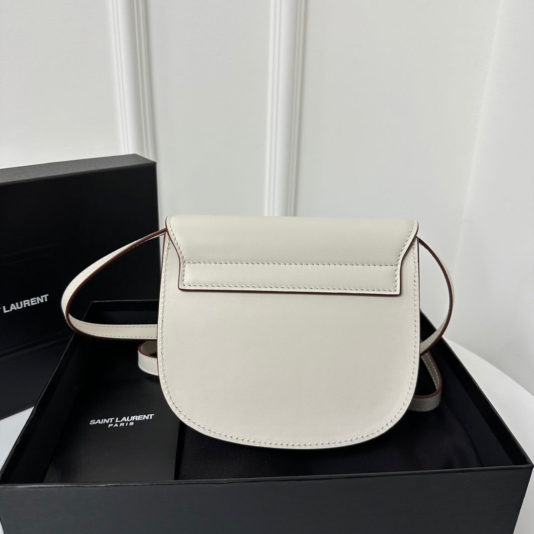 SL Kaia Small Satchel in white smooth leather mysite
