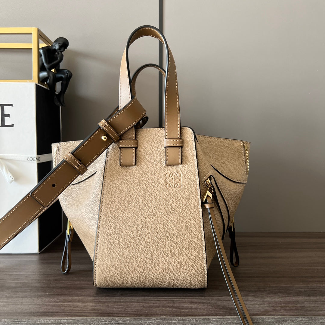 LOE MINI 20 HAMMOCK BAG IN SAND BROWN CALFSKIN mysite