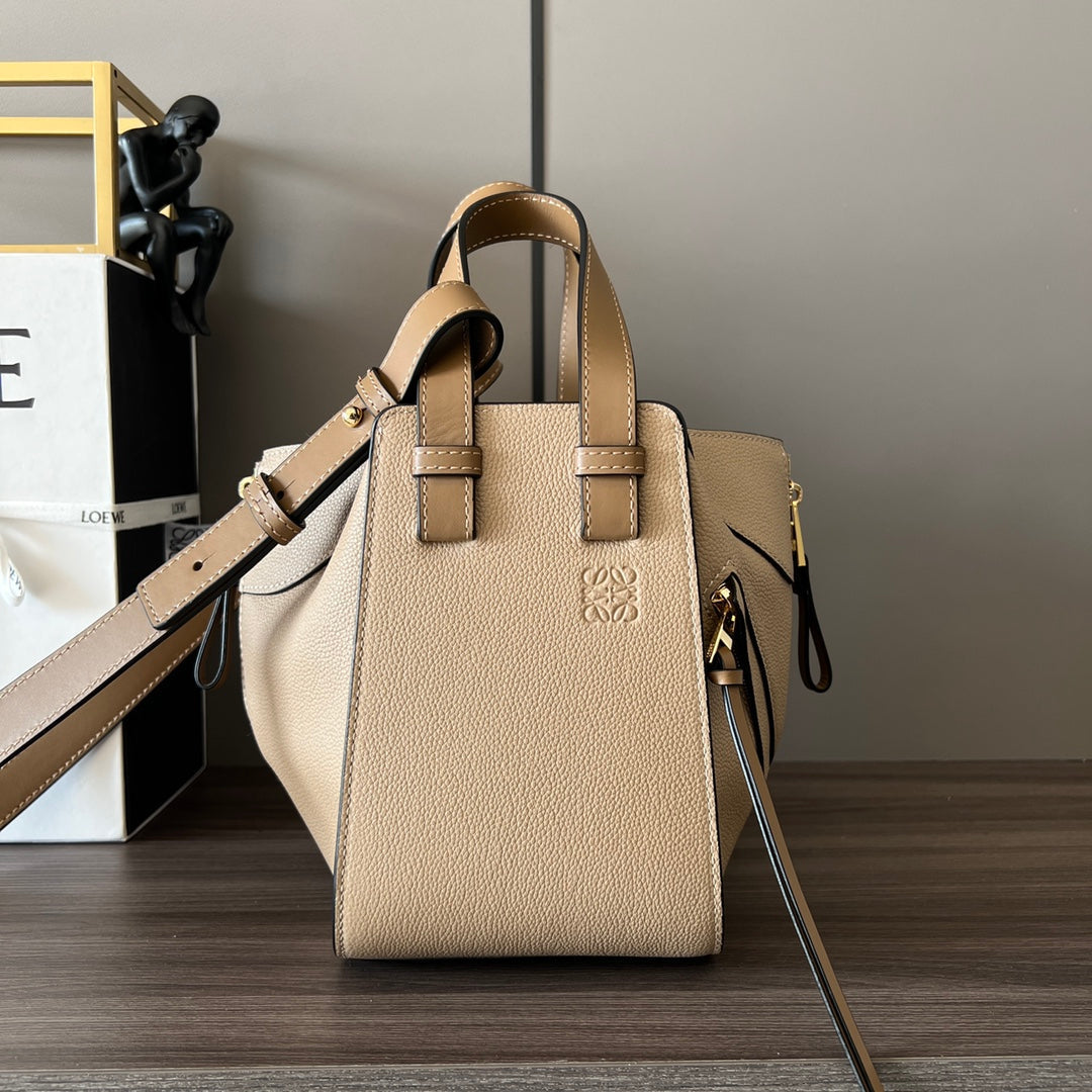 LOE MINI 20 HAMMOCK BAG IN SAND BROWN CALFSKIN mysite