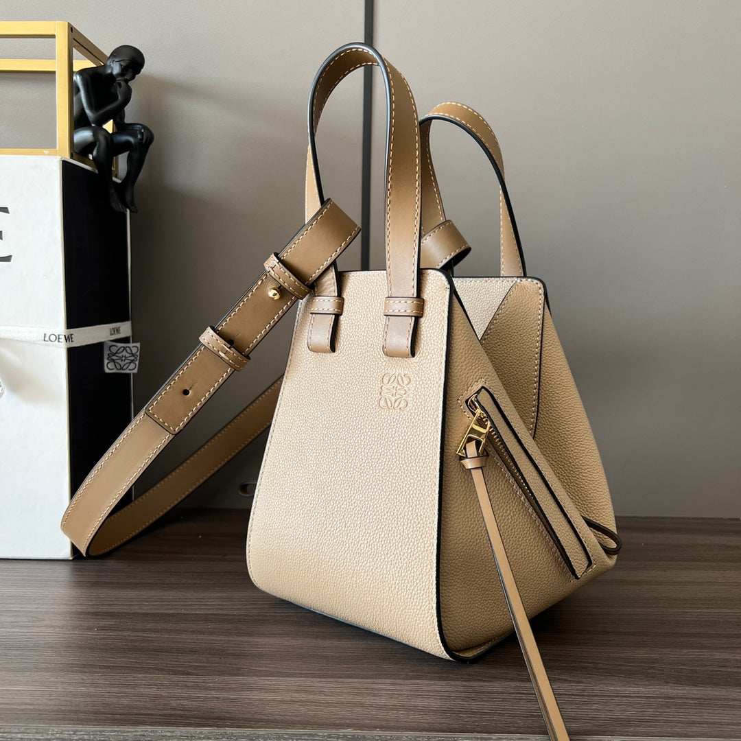LOE MINI 20 HAMMOCK BAG IN SAND BROWN CALFSKIN mysite