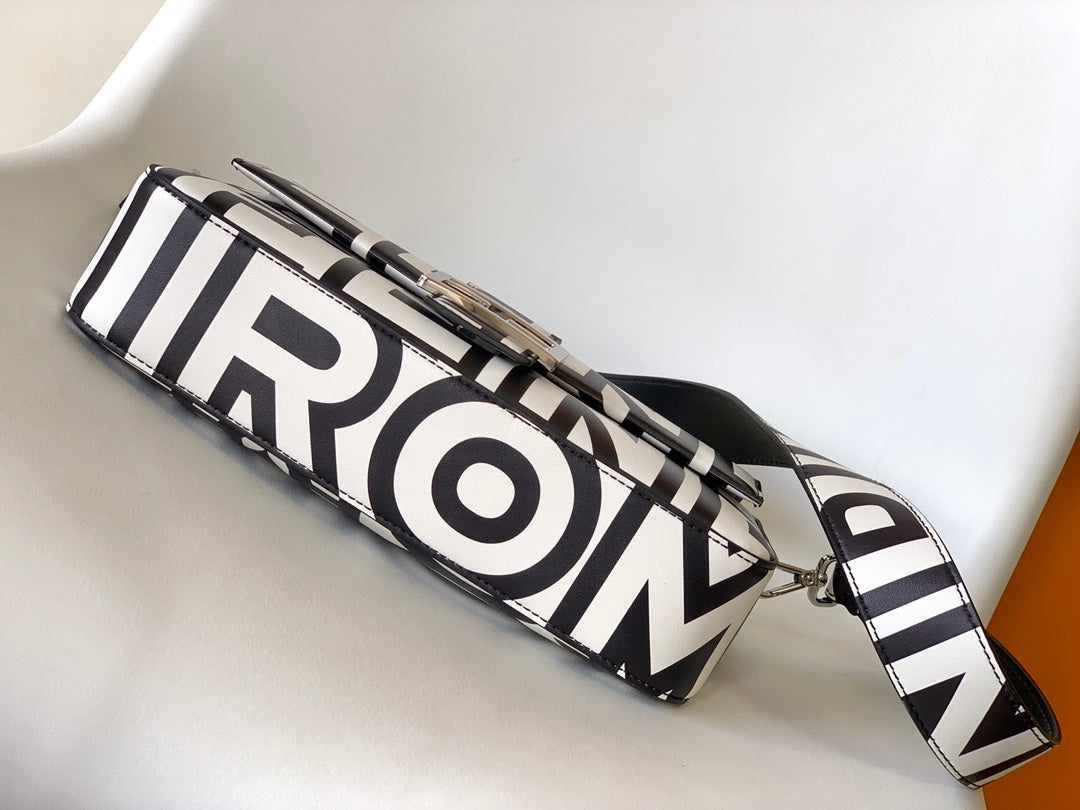 Fend Roma & Marc Jacobs 27 Bag Black White Leather Shw mysite