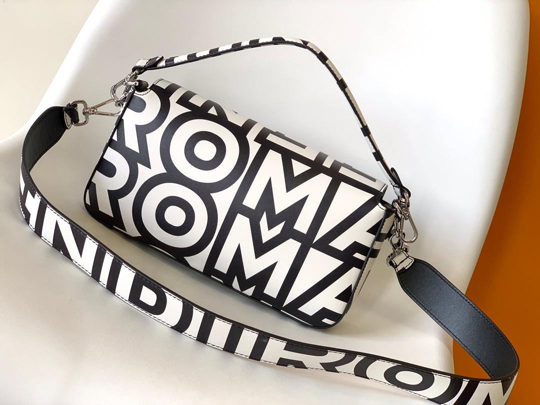 Fend Roma & Marc Jacobs 27 Bag Black White Leather Shw mysite