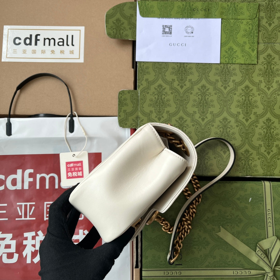 gg marmont mini 18cm white calfskin gold hardware mysite