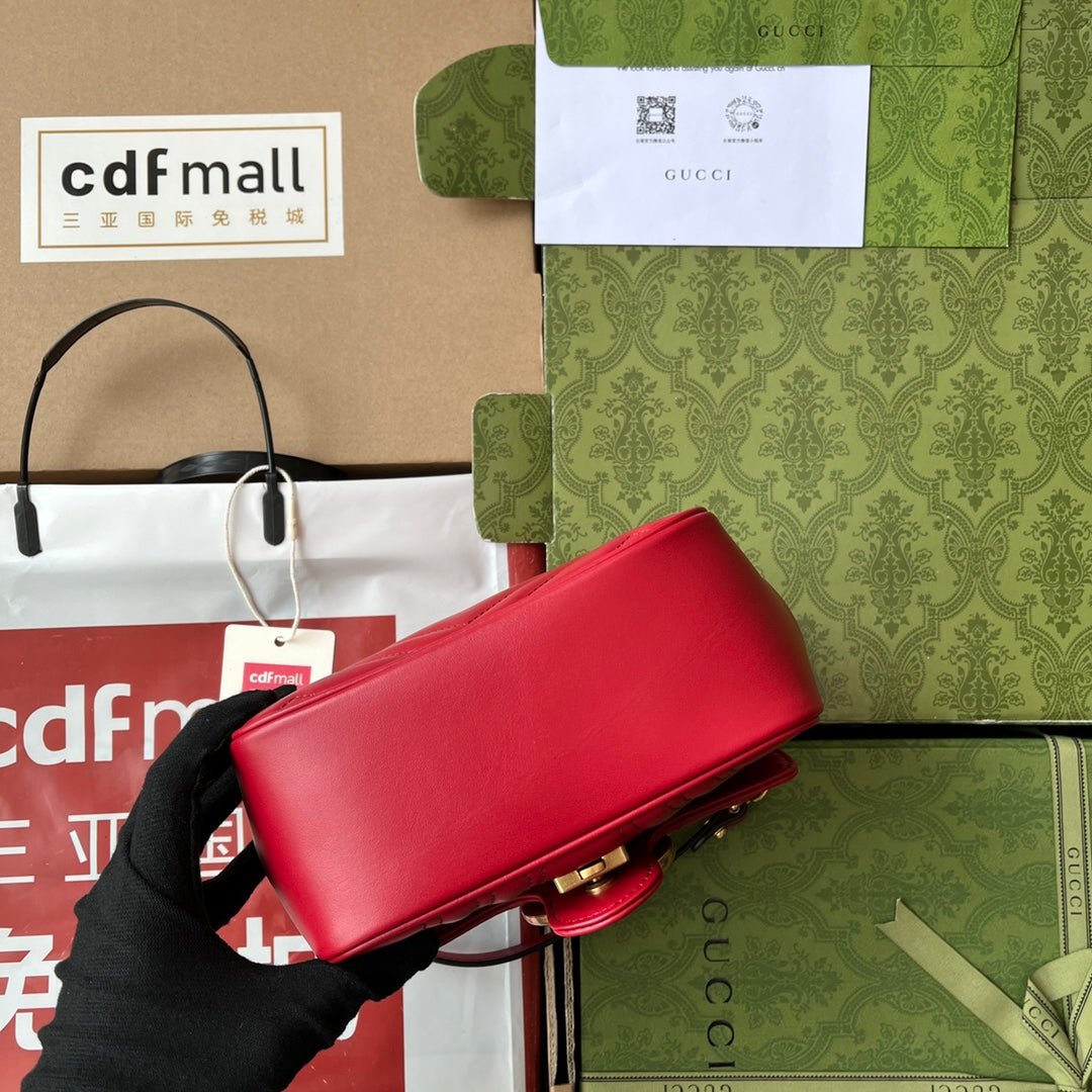 gg marmont mini 18cm red calfskin gold hardware mysite
