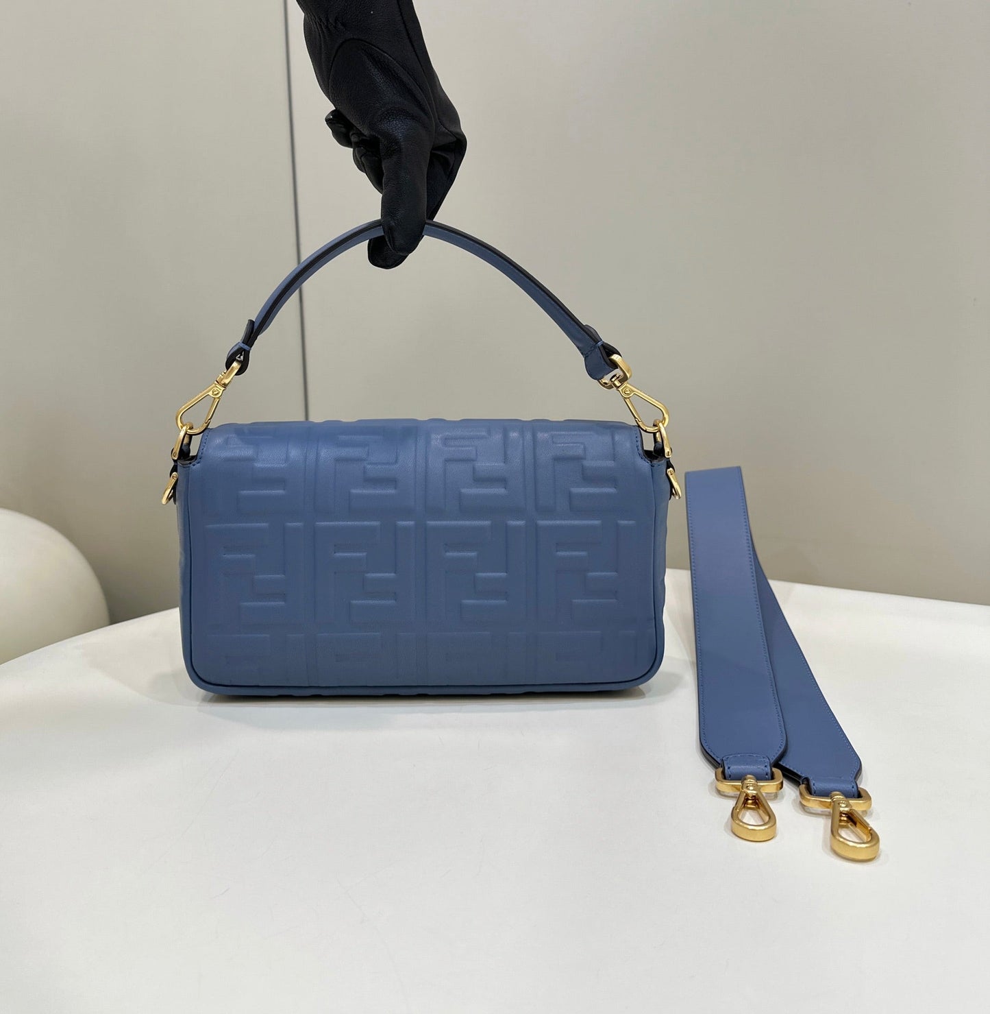 Baguette 27cm Blue Lambskin Gold Hardware mysite