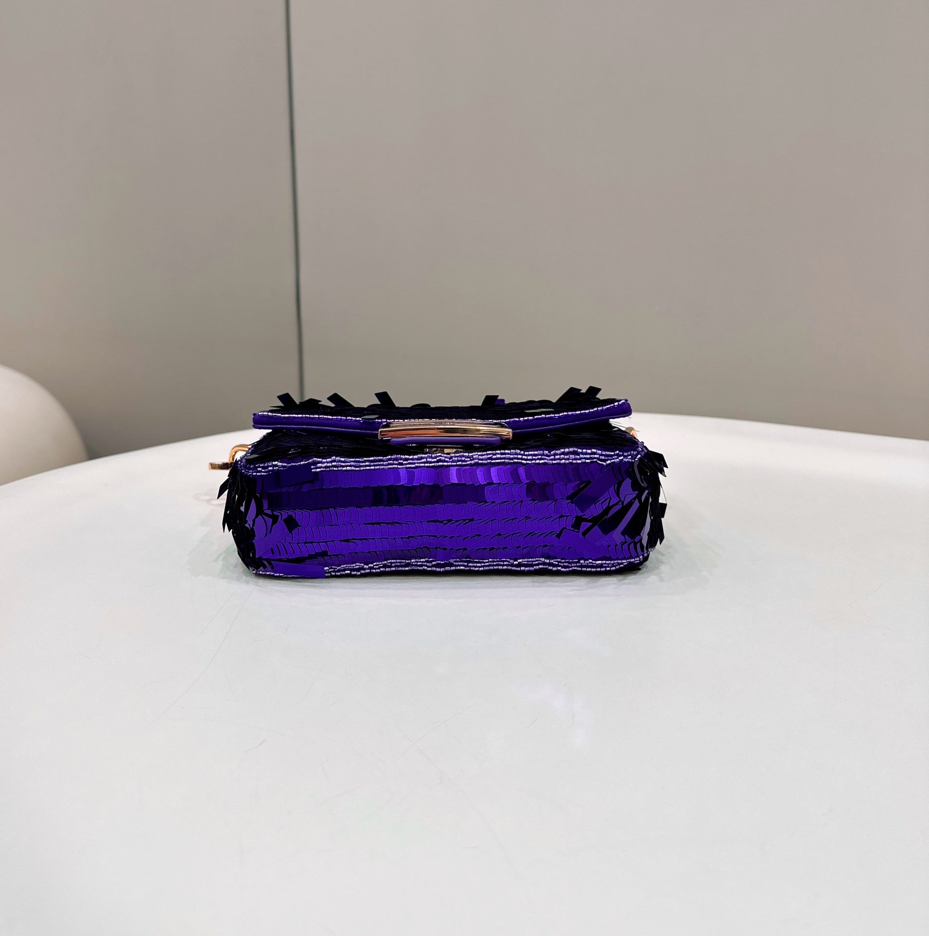 BAGUETTE MINI 19 IN GRAPE JELLY SEQUINS GOLD HARDWARE mysite