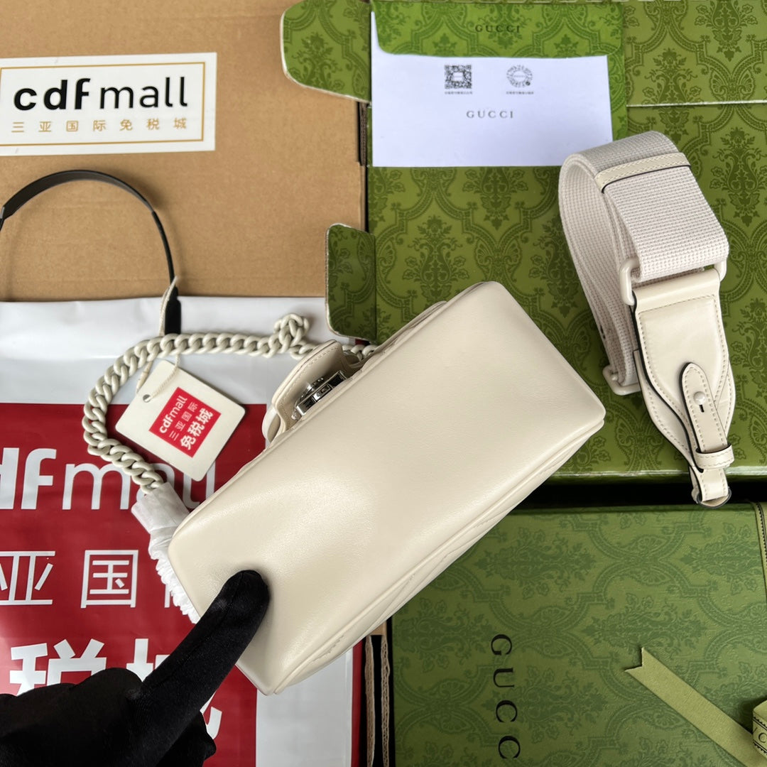 gg marmont mini 18cm all white calfskin mysite