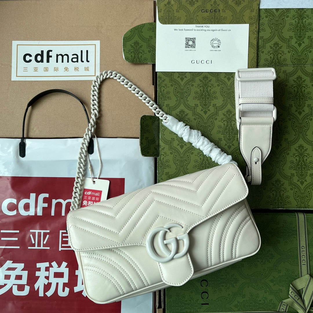 gg marmont 26cm all white calfskin mysite