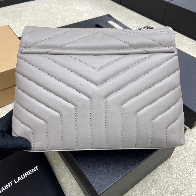 LOULOU MEDIUM 32 GREY QUILTED LEATHER SILVER HARDWARE mysite