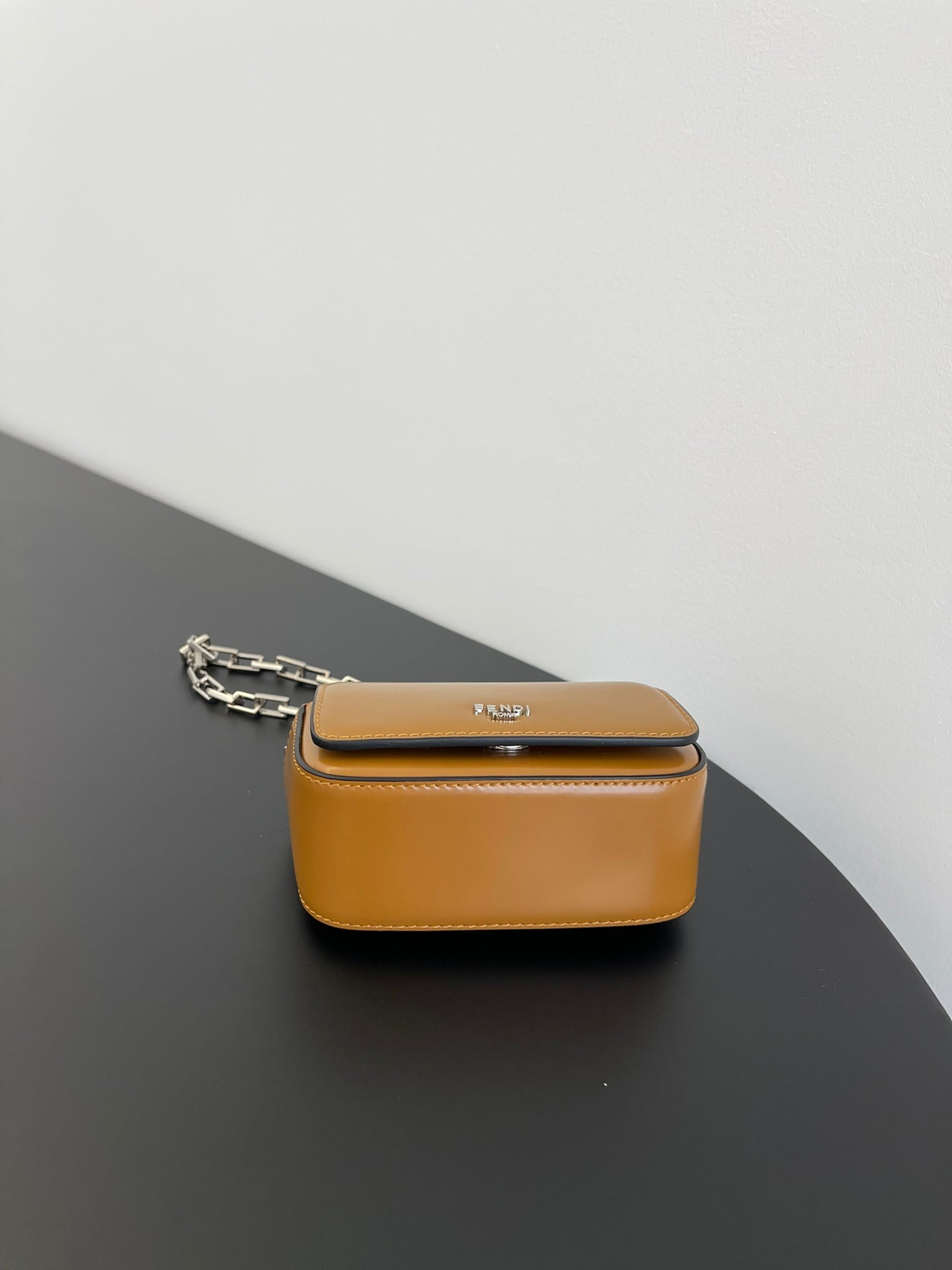 FENDI MINI FIRST SIGHT 13 BAG IN COPPER BROWN CALFSKIN WITH SILVER HARDWARE mysite