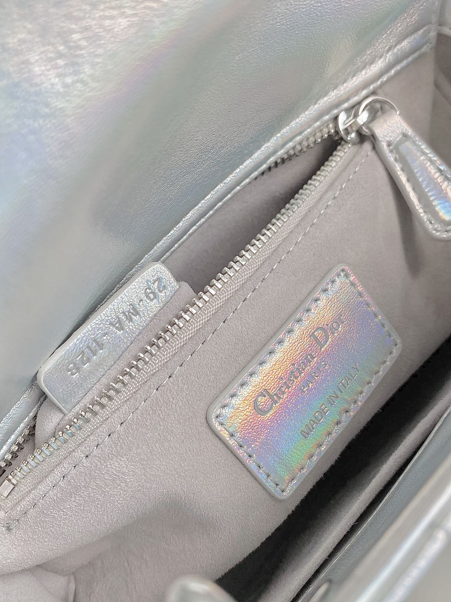 SMALL LADY 20 SILVER METALIC LAMBSKIN mysite
