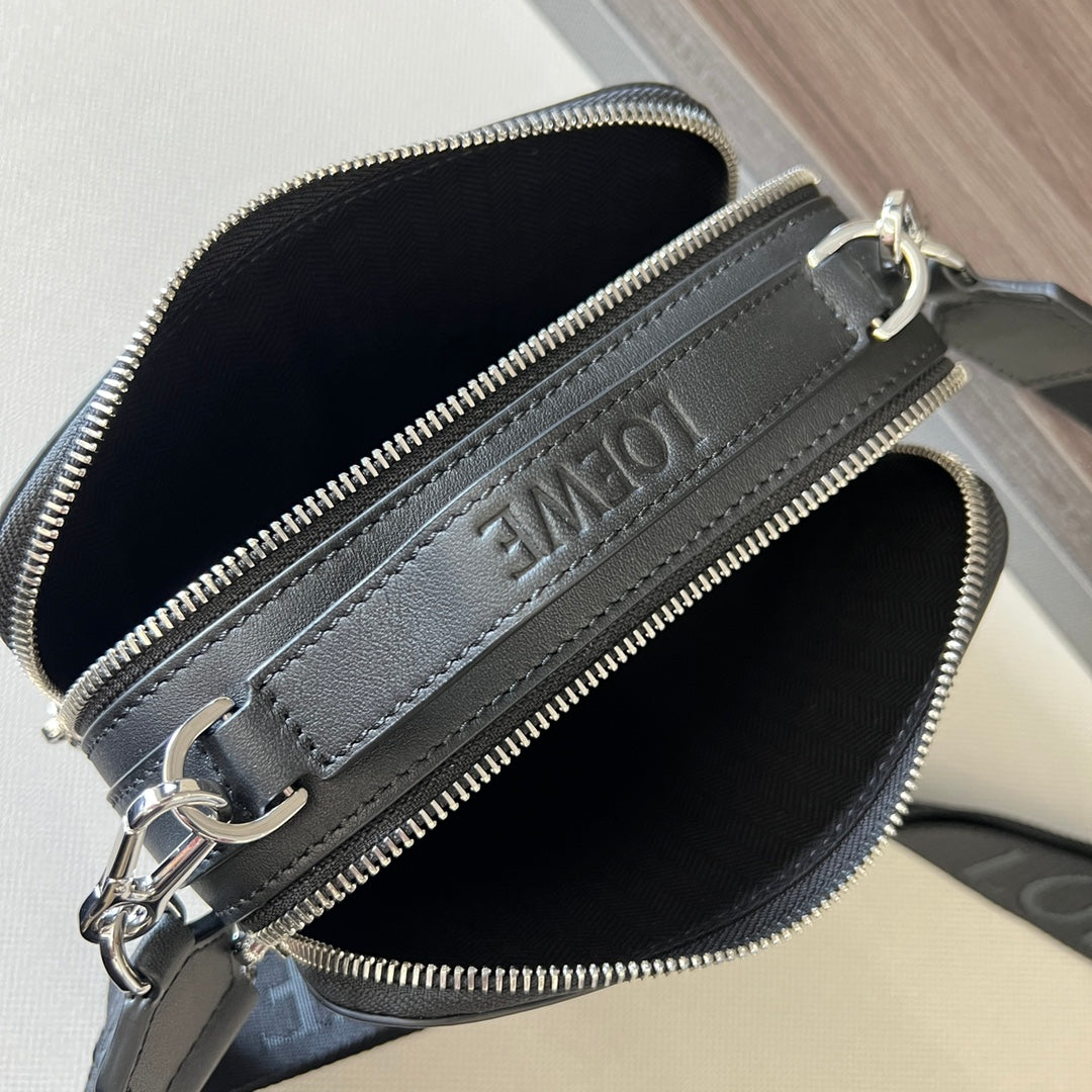 Loew Mini Camera Black Leather Cross Body Bag mysite