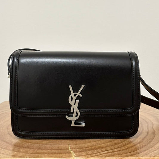 YSL Solferino Small Satchel Bag Black Silver Calfskin 339491 mysite