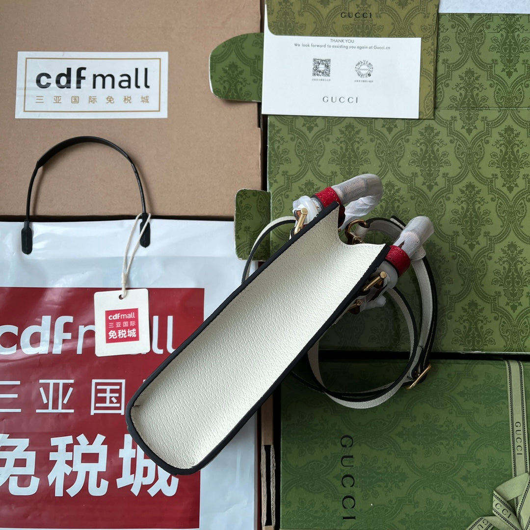 Gucci Diana Bamboo Mini Tote Bag Off-white Lambskin 240106 mysite