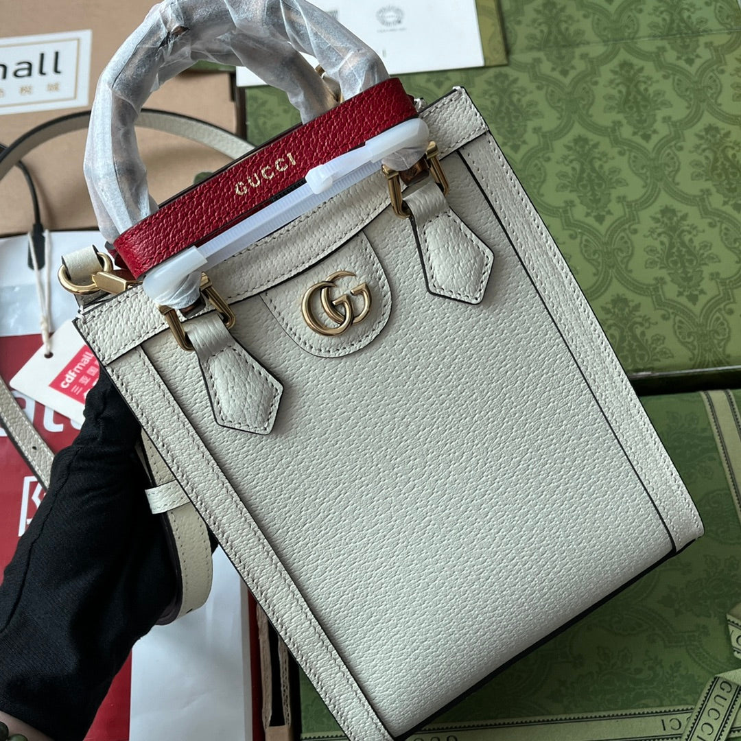 Gucci Diana Bamboo Mini Tote Bag Off-white Lambskin 240106 mysite