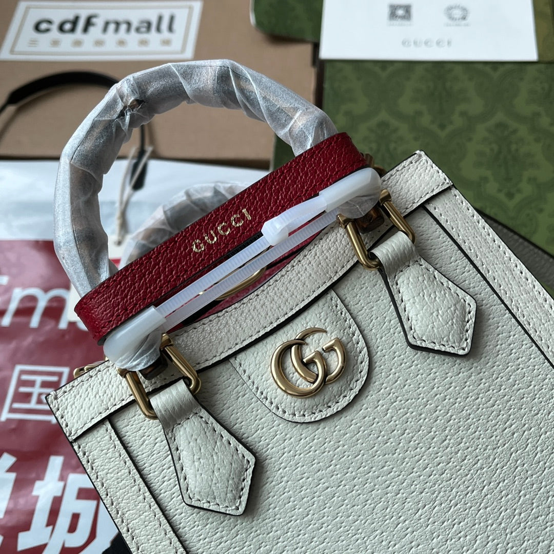 Gucci Diana Bamboo Mini Tote Bag Off-white Lambskin 240106 mysite
