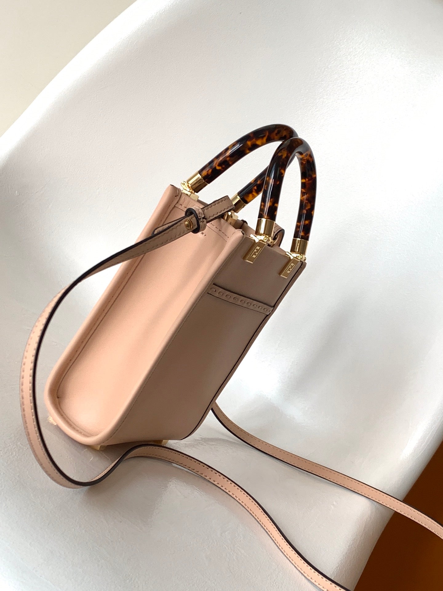 Fend Mini Sunshine Shopper Bag 18 Peach Leather mysite