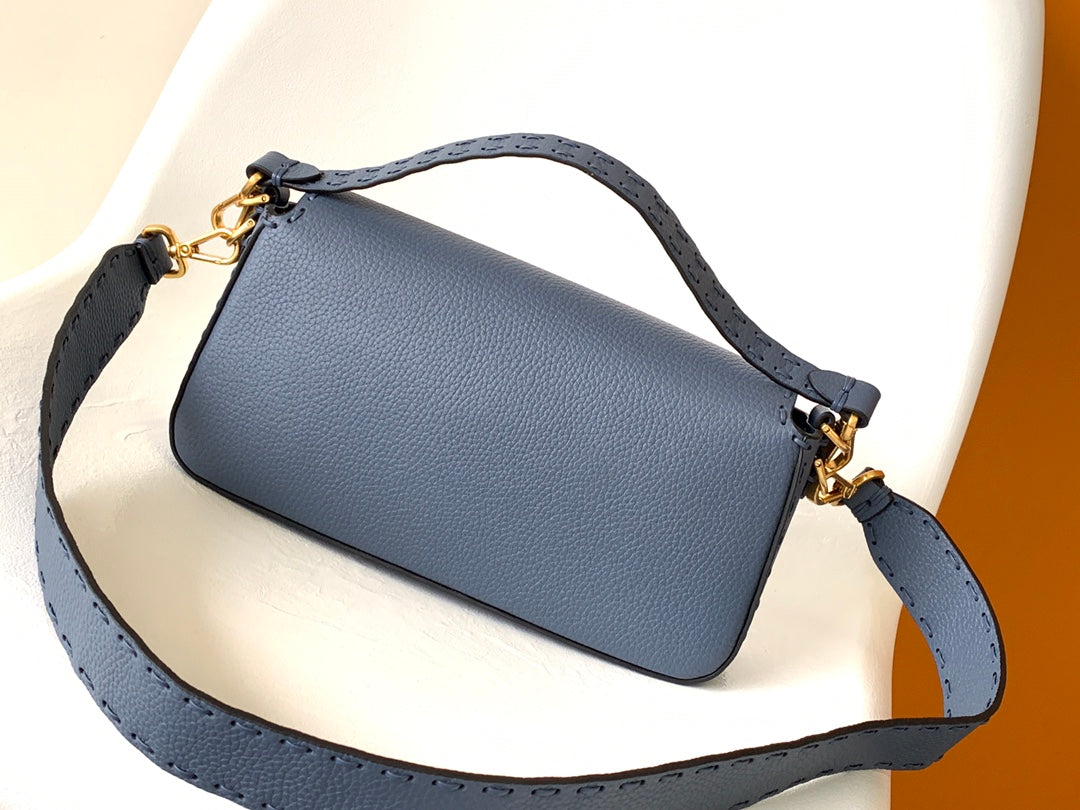 Fend Baguette 27 Bag Blue Calfskin Ghw mysite