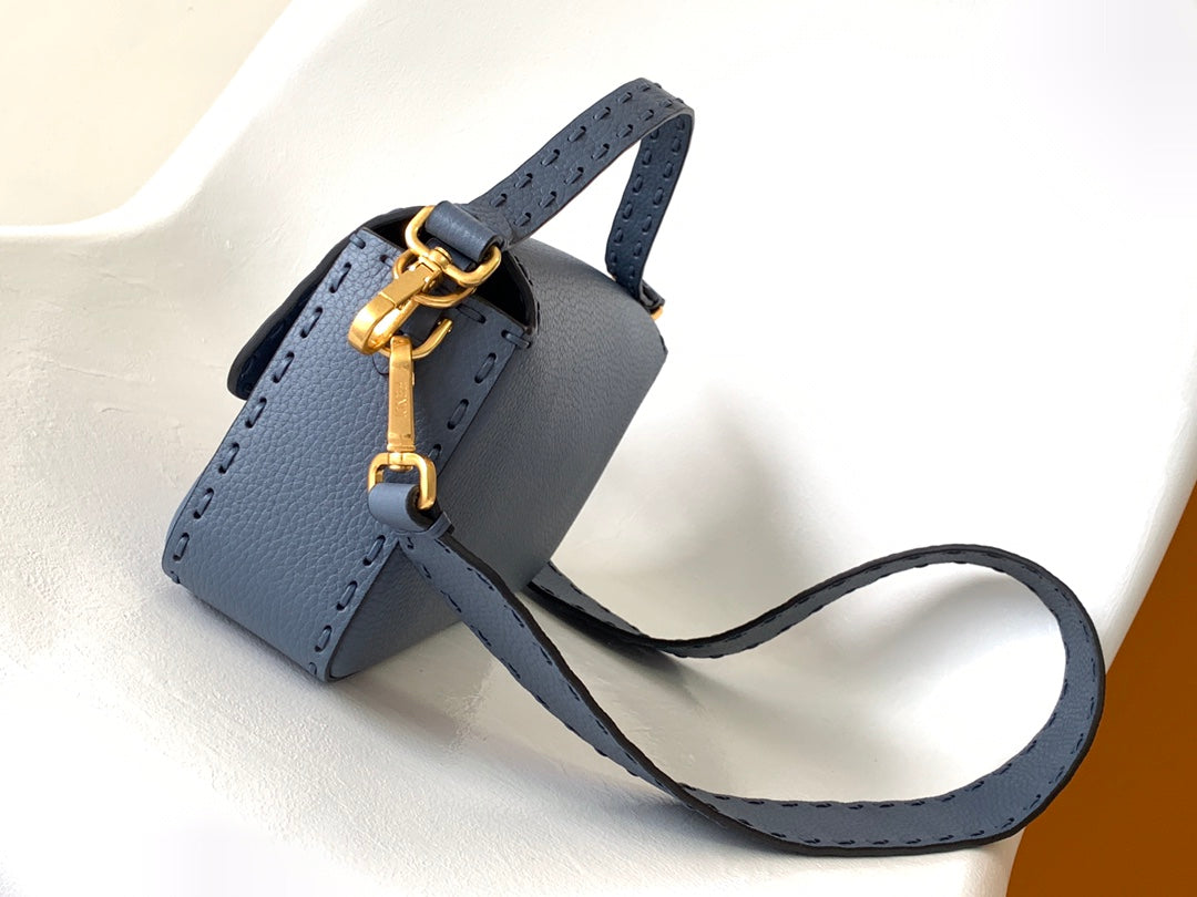 Fend Baguette 27 Bag Blue Calfskin Ghw mysite