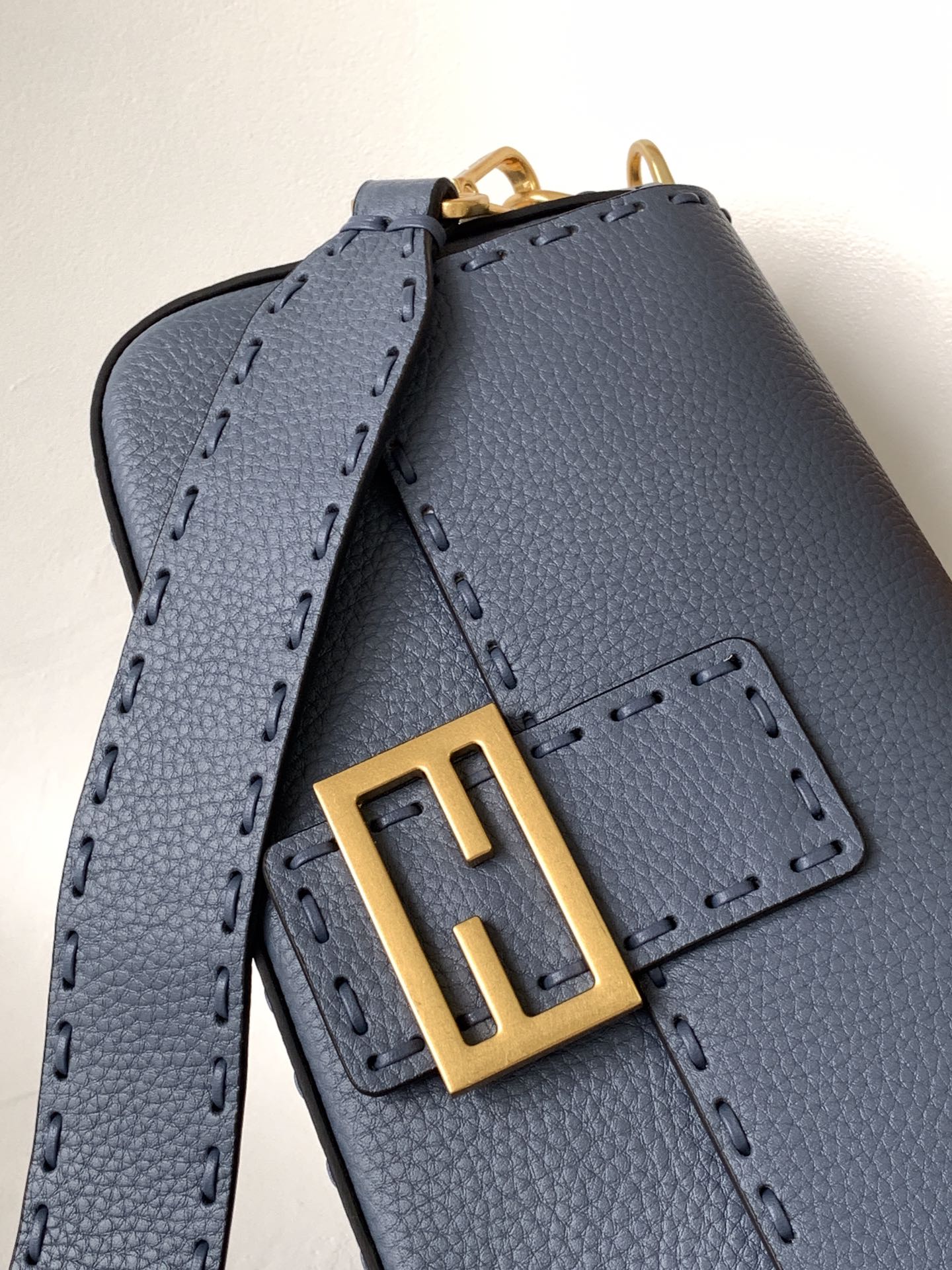 Fend Baguette 27 Bag Blue Calfskin Ghw mysite