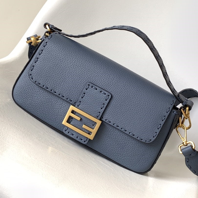 Fend Baguette 27 Bag Blue Calfskin Ghw mysite