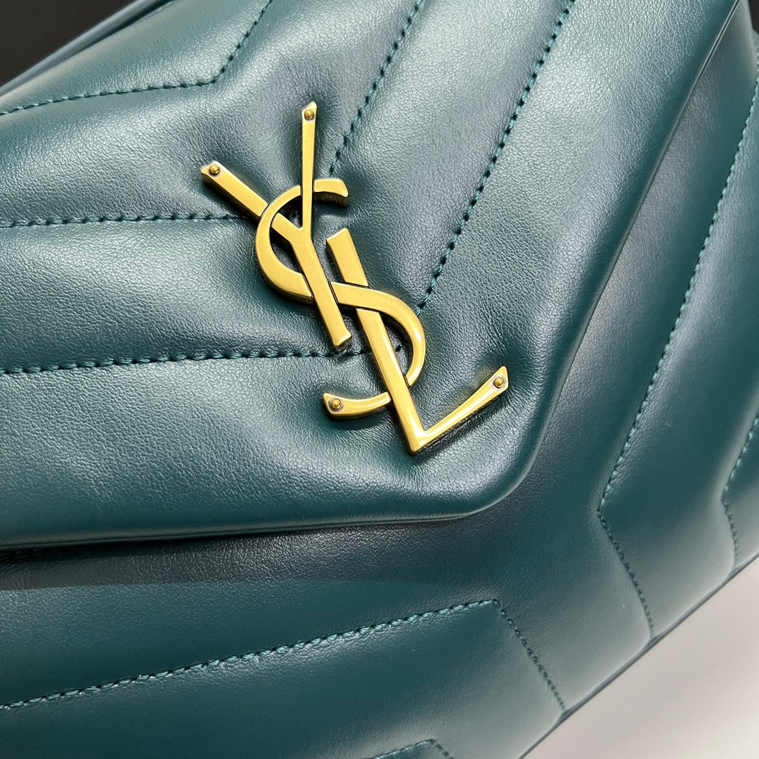 LOULOU SMALL 25 IN DEEP JUNGLE GREEN LAMBSKIN GOLD HARDWARE mysite