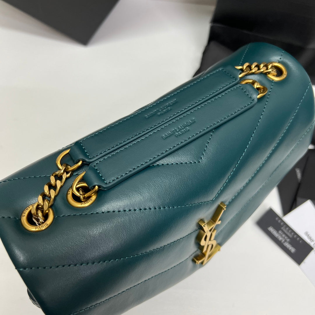 LOULOU SMALL 25 IN DEEP JUNGLE GREEN LAMBSKIN GOLD HARDWARE mysite