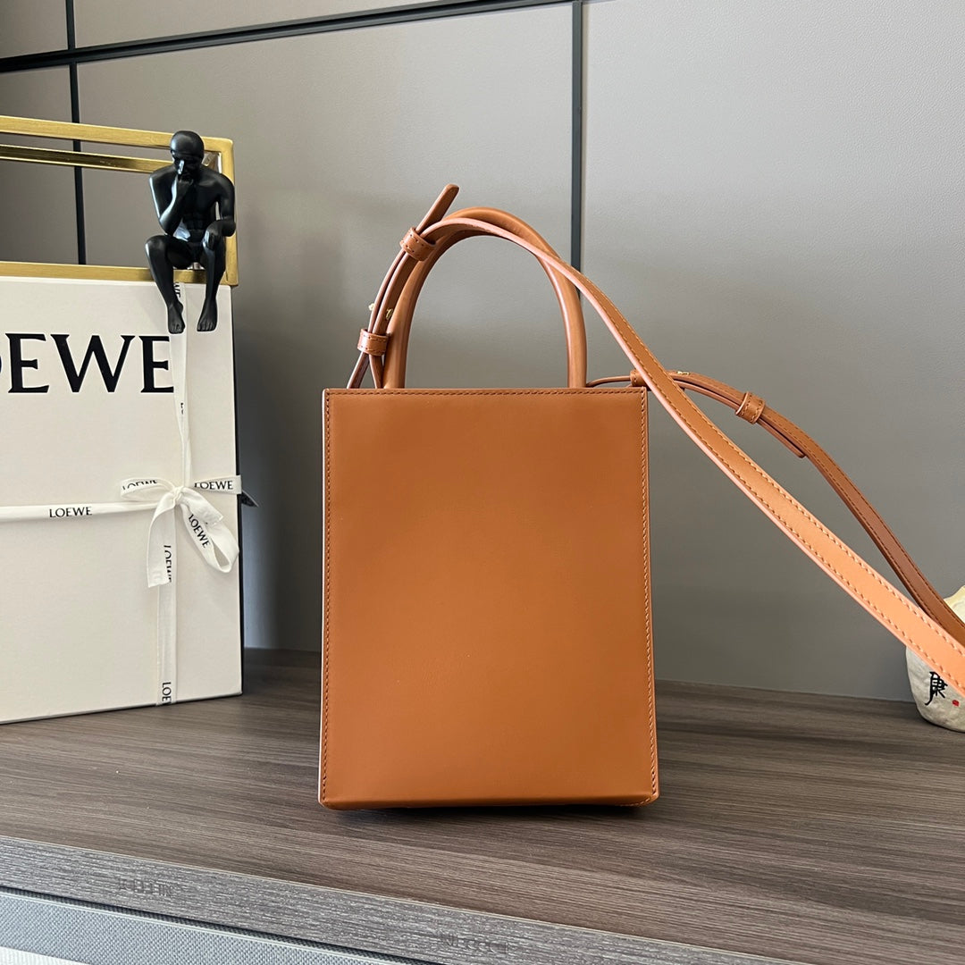 STANDARD A5 TOTE BAG IN BRONZE BROWN CALFSKIN mysite