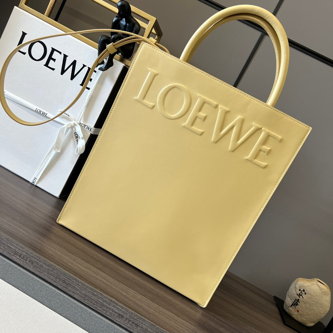STANDARD A4 TOTE BAG IN LIGHT YELLOW CALFSKIN mysite