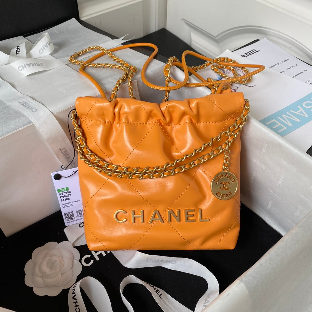CC 24S Hobo 22 Bag 20cm Orange Lambskin mysite