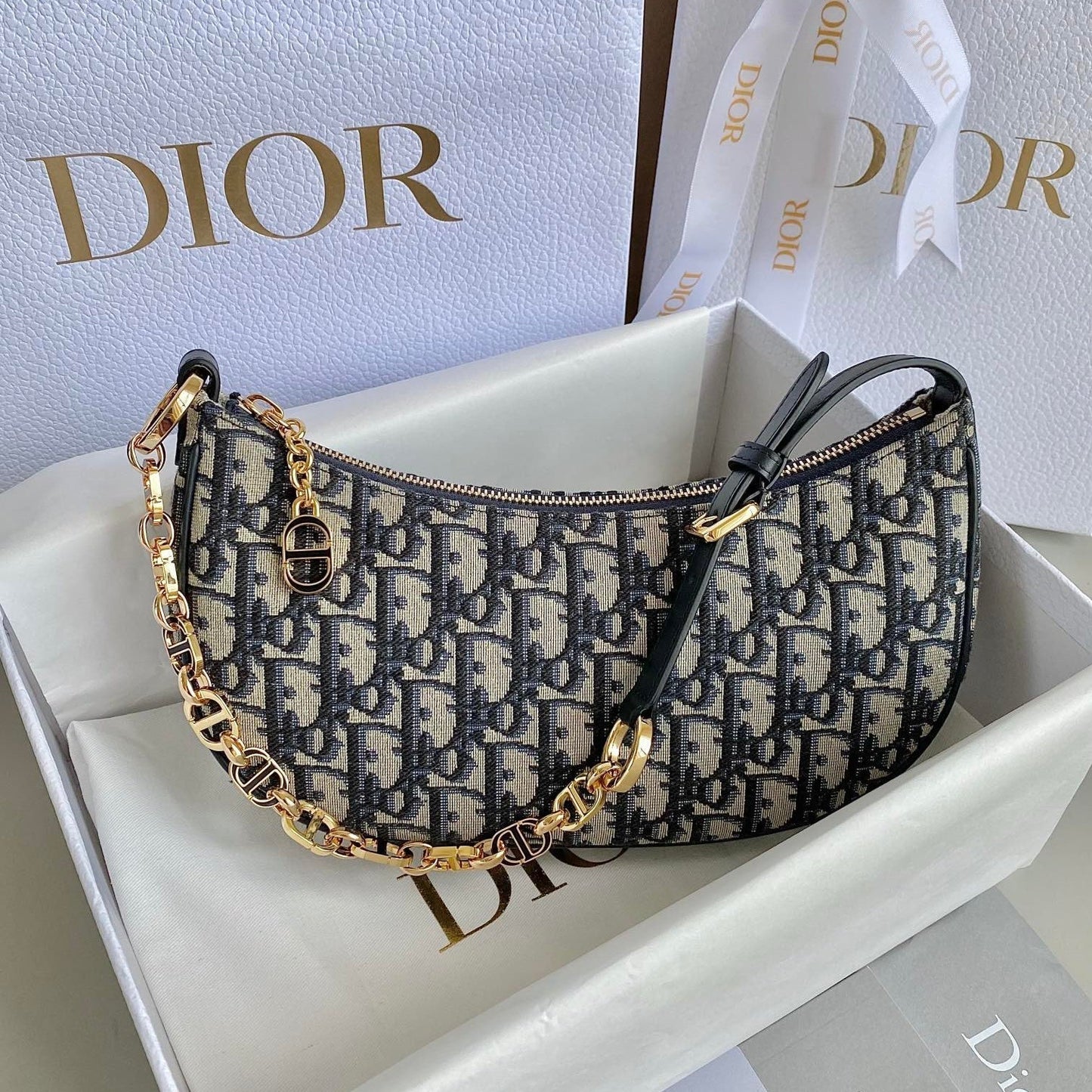 CD lounge underarm bag 26 blue classic floral fabric mysite