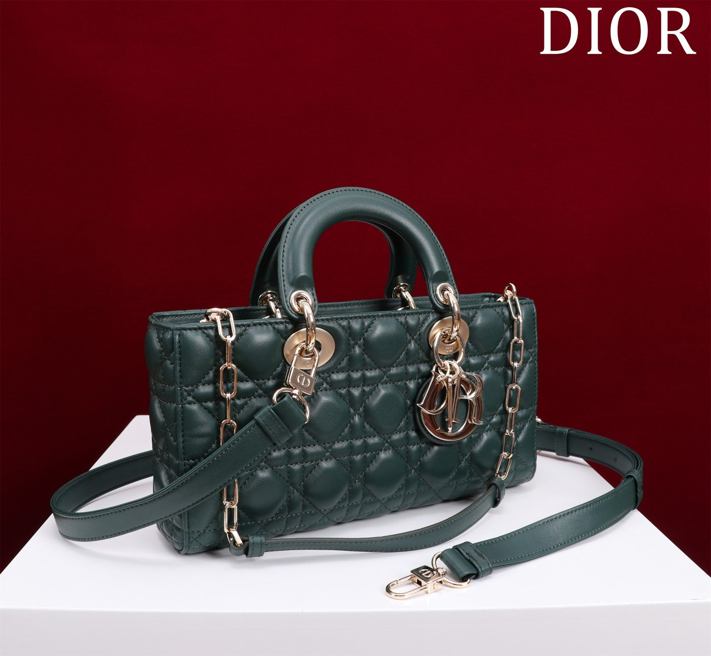 medium lady d-joy 26 dark green lambskin mysite