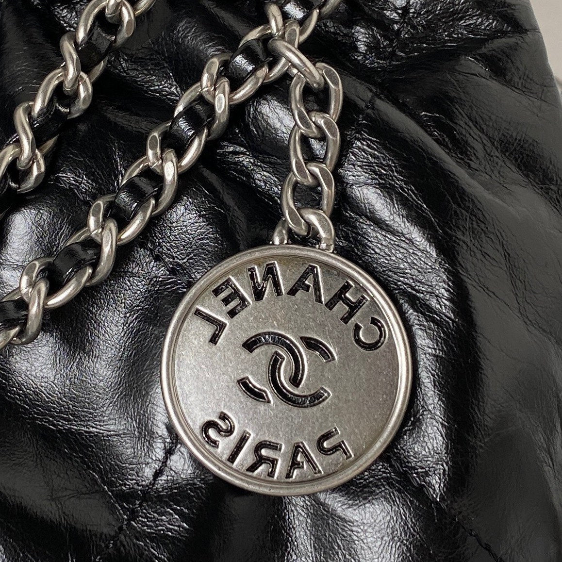 CC 24S Hobo 22 Bag 20cm Black Aged Lambskin mysite