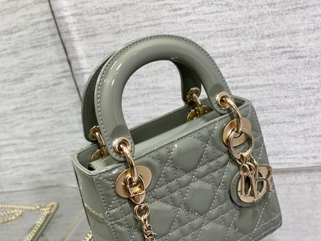 mini lady 17 rock gray patent calfskin mysite