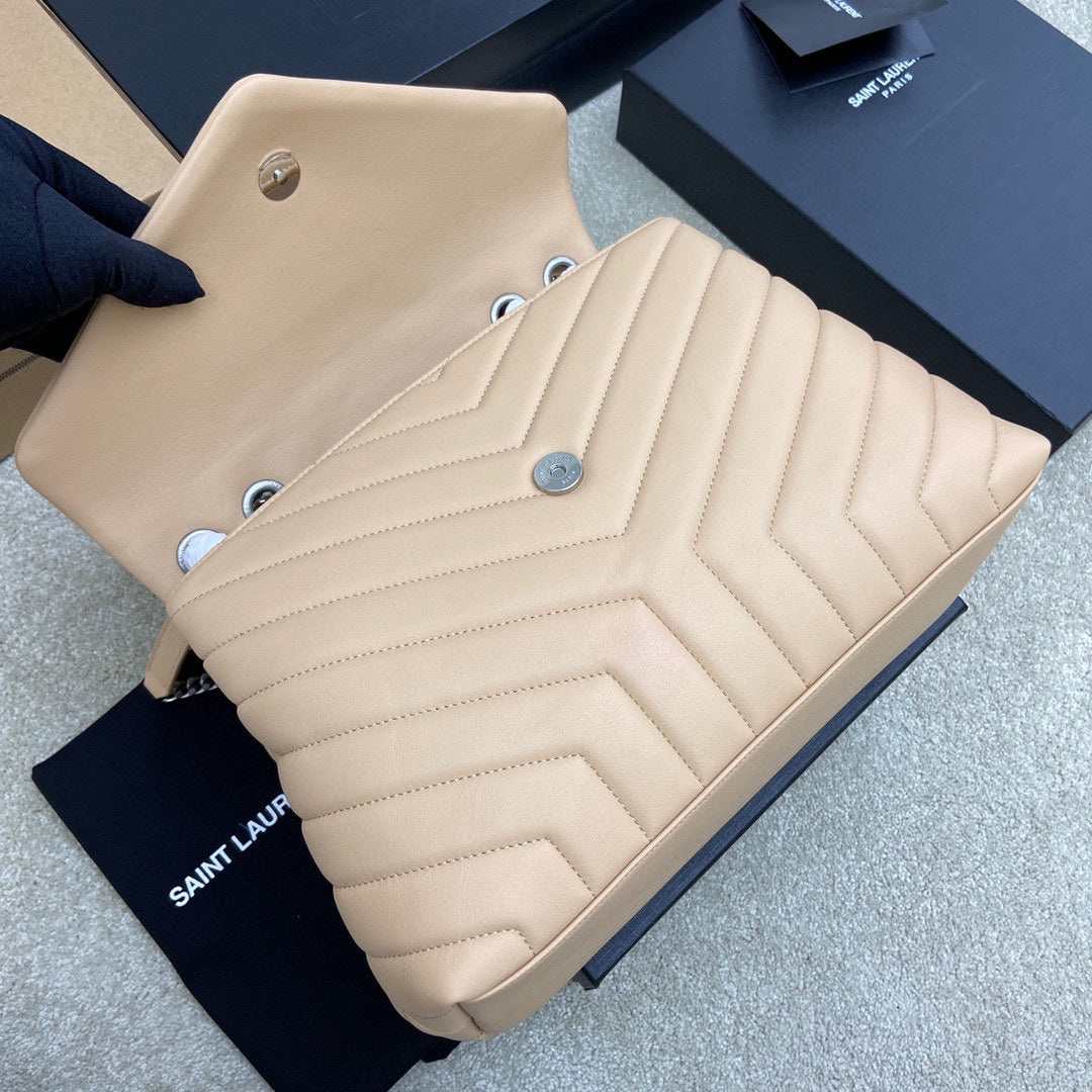 LOULOU MEDIUM 32 CREAM QUILTED LEATHER SILVER HARDWARE mysite