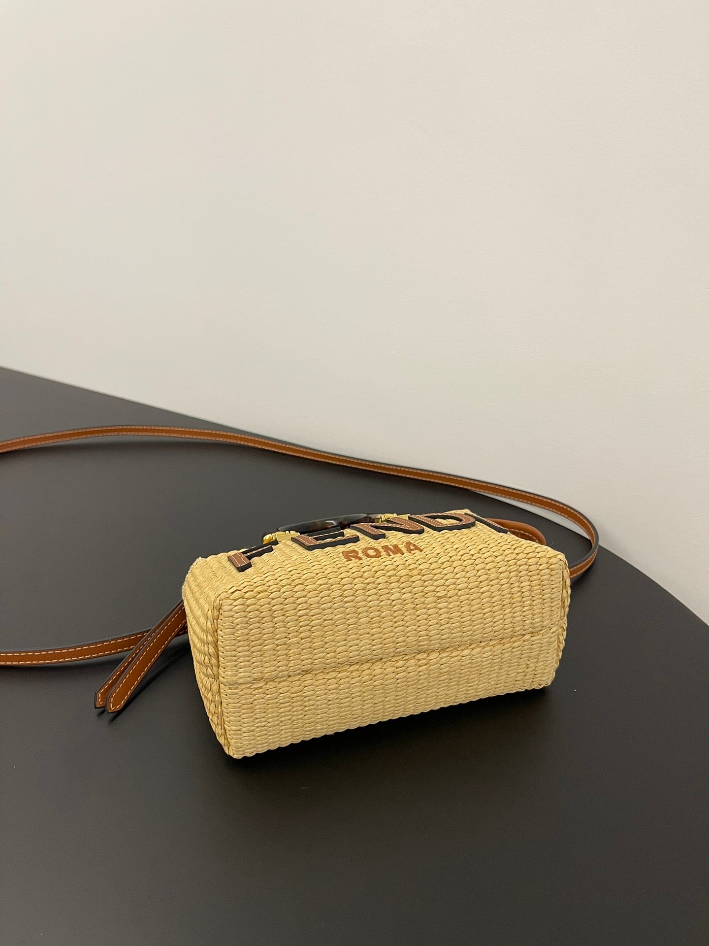 BY THE WAY MINI 18 IN BEIGE STRAW AND BROWN CALFSKIN TRIM mysite