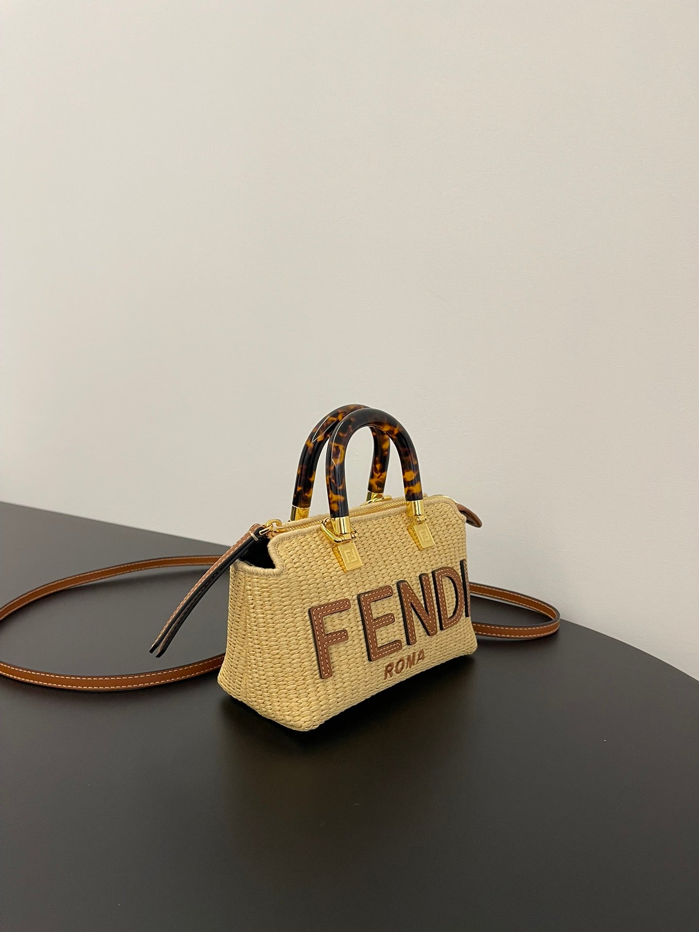 BY THE WAY MINI 18 IN BEIGE STRAW AND BROWN CALFSKIN TRIM mysite