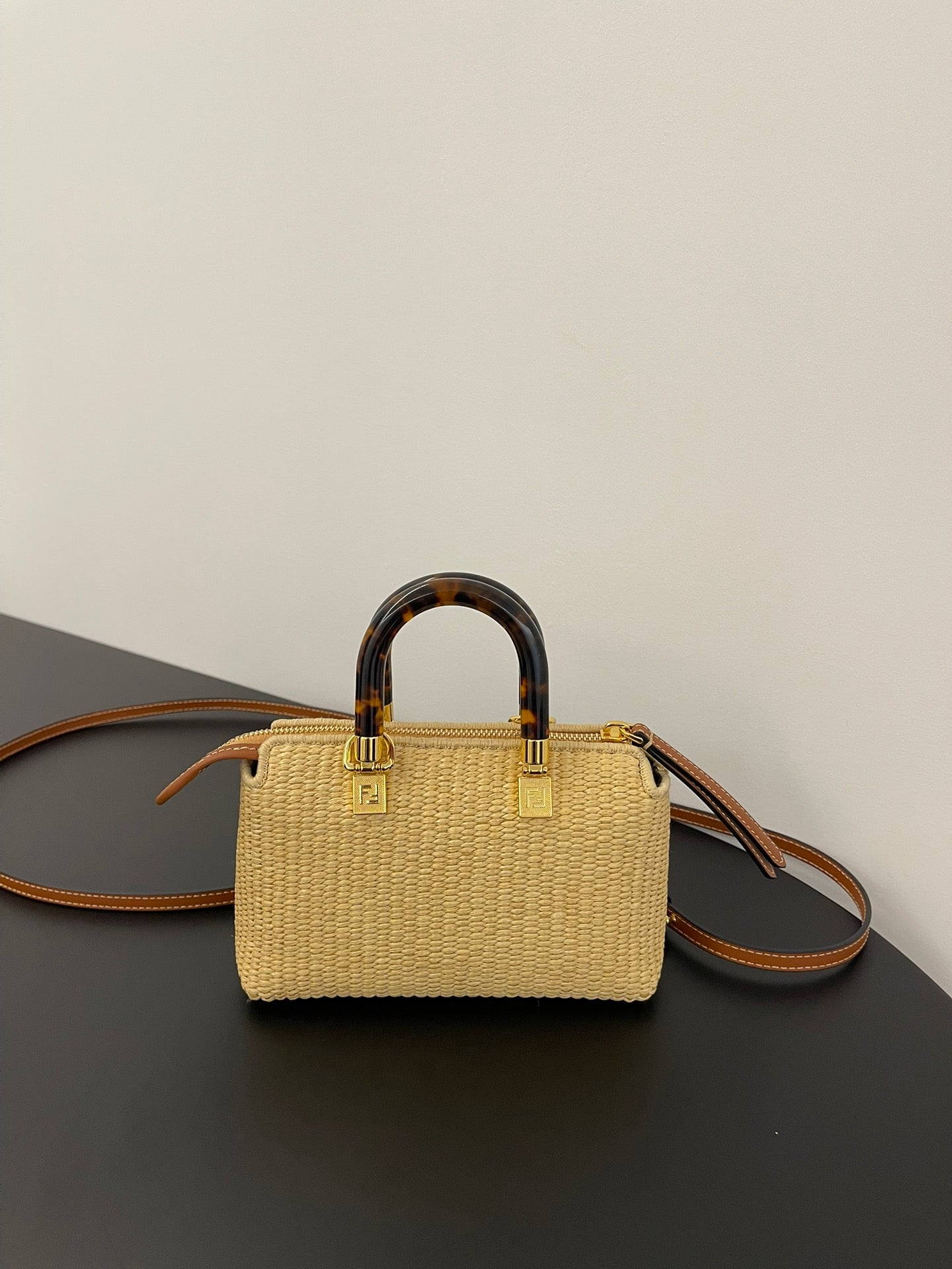 BY THE WAY MINI 18 IN BEIGE STRAW AND BROWN CALFSKIN TRIM mysite
